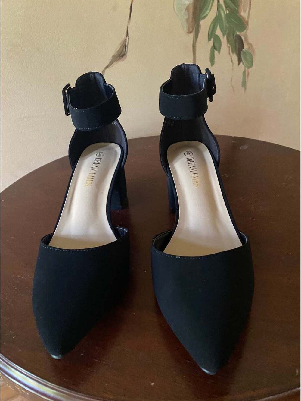 Dream Pairs Annee Pointed Toe Low Chunky Heels
